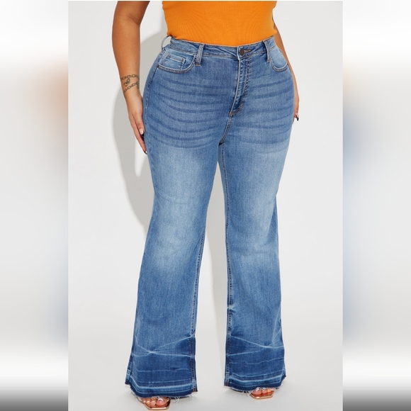 Fashion Nova Jeans - Made in Heaven Hyper Stretch Bootcut Jeans - Medium Wash - Picture 2 of 3